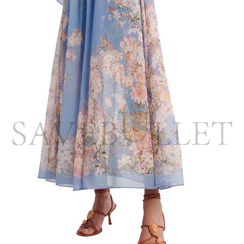 ZIMMERMANN CASCADIAN COTTON AND SILK GEORGETTE MAXI DRESS 